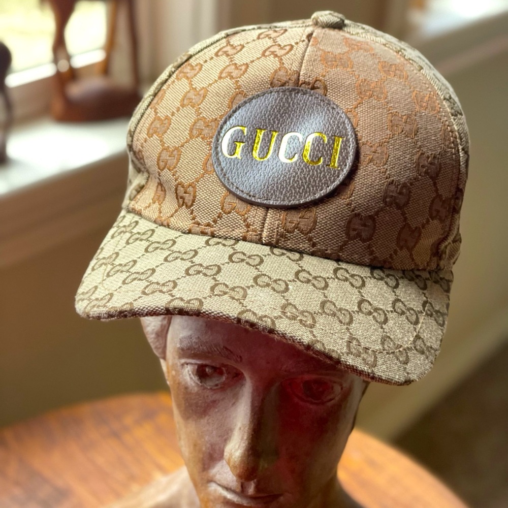 GG canvas baseball hat beige/brown